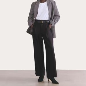 Everlane The Way-High Drape Pant in Black 12 Short NWT